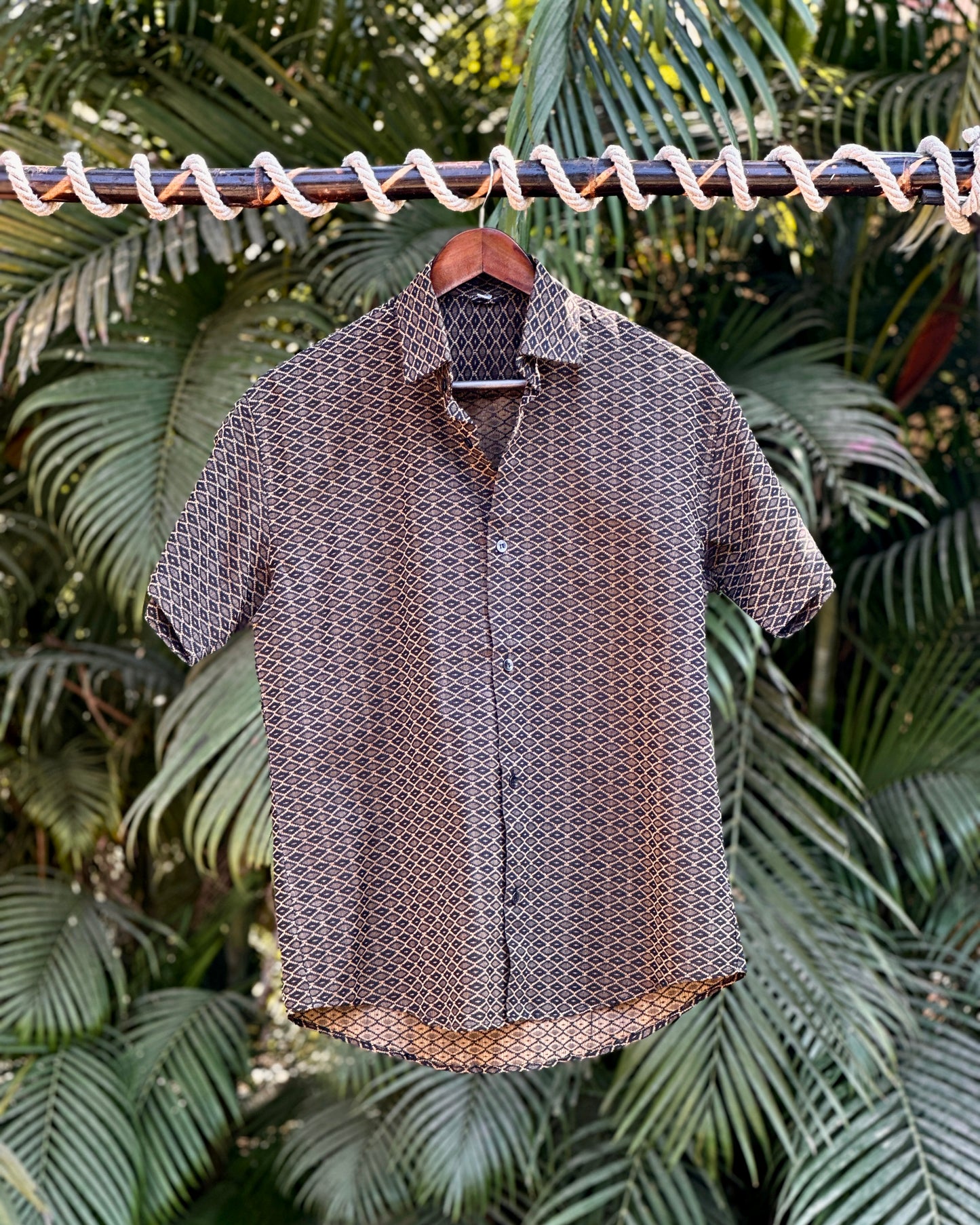 35 Khadi Cotton Black & Golden Daimond