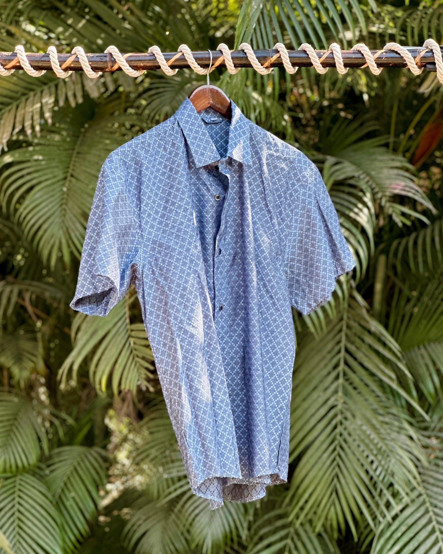 32 Khadi Cotton Blue Diamond