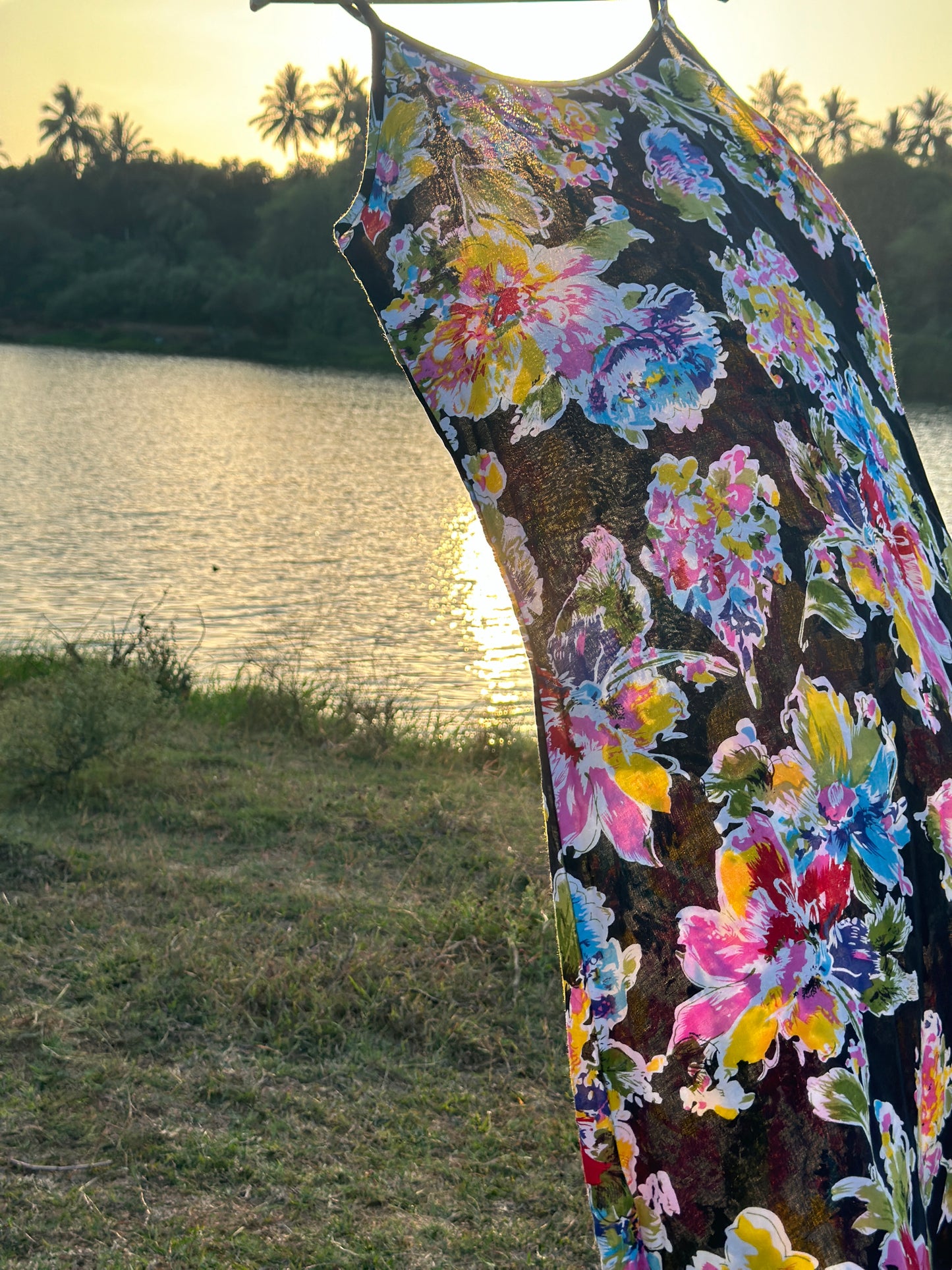 DTB1 A-14 O-50 Black Floral Dress | Women