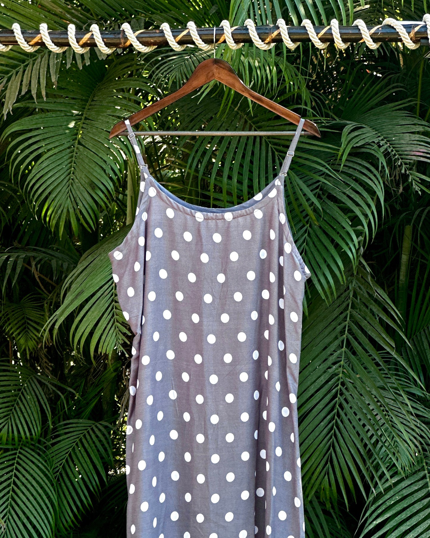 46 Rayon Grey Polka Dot