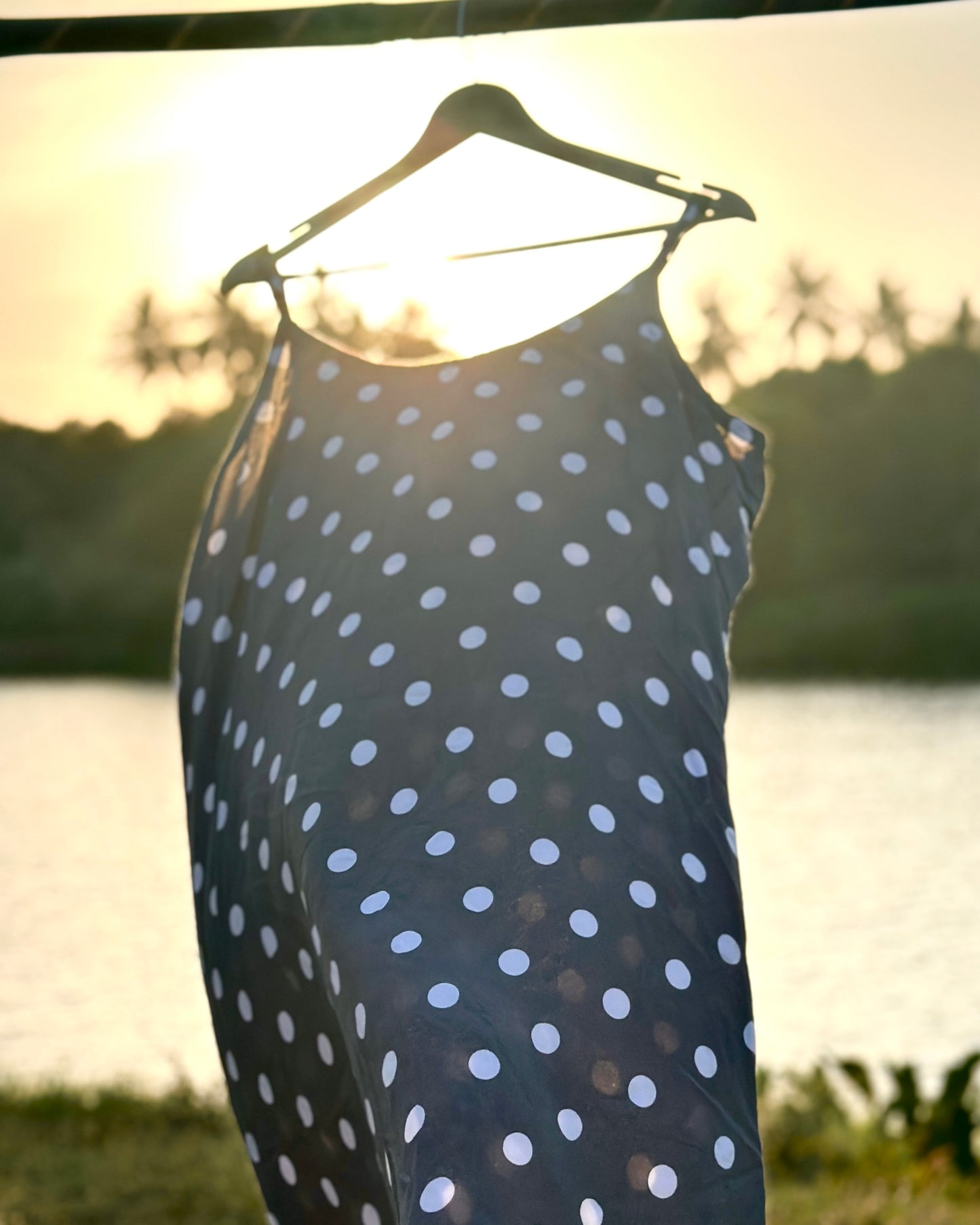 46 Rayon Grey Polka Dot