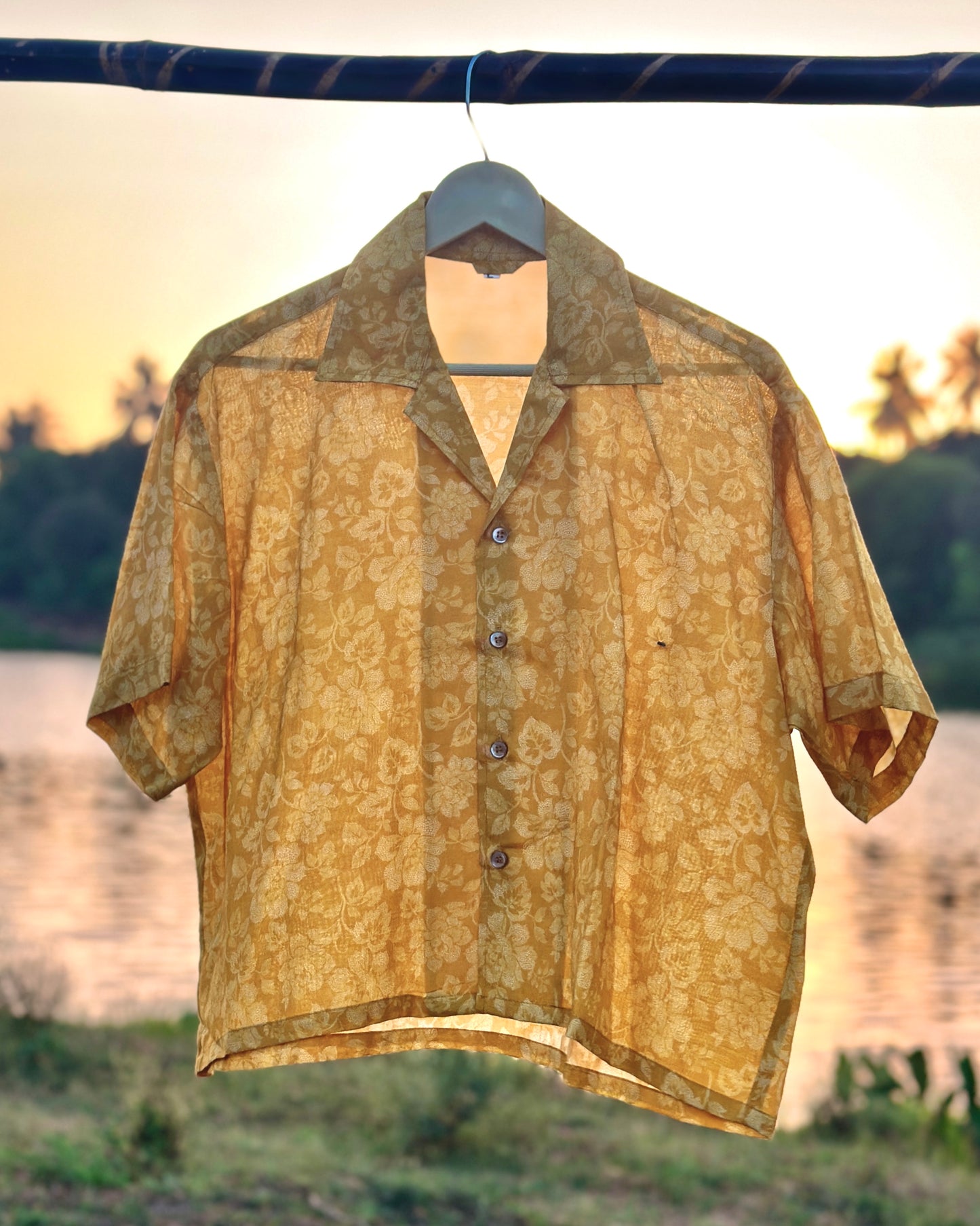 Rayon Ocer Yellow with Floral Print