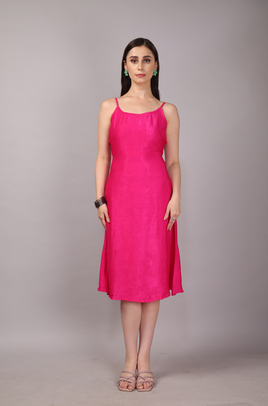 DTB1 A-17 O-44 Satin Pink Slip Dress | Women