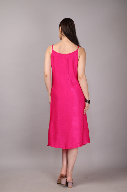 44 Satin Pink Slip Dress