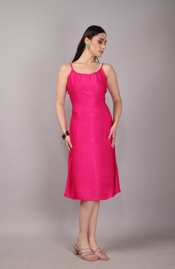 44 Satin Pink Slip Dress