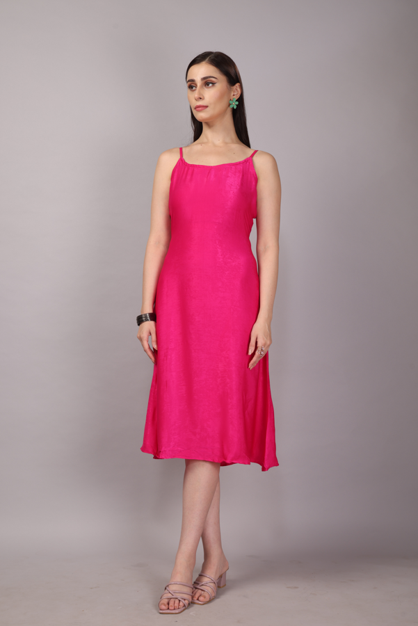 44 Satin Pink Slip Dress