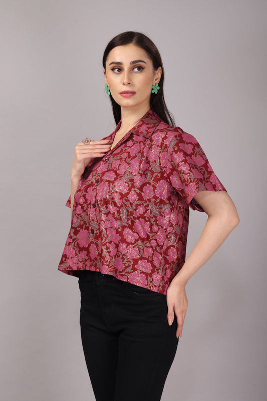 DTB1 A-30 O-28 Maroon Blossom | Shirt | Women