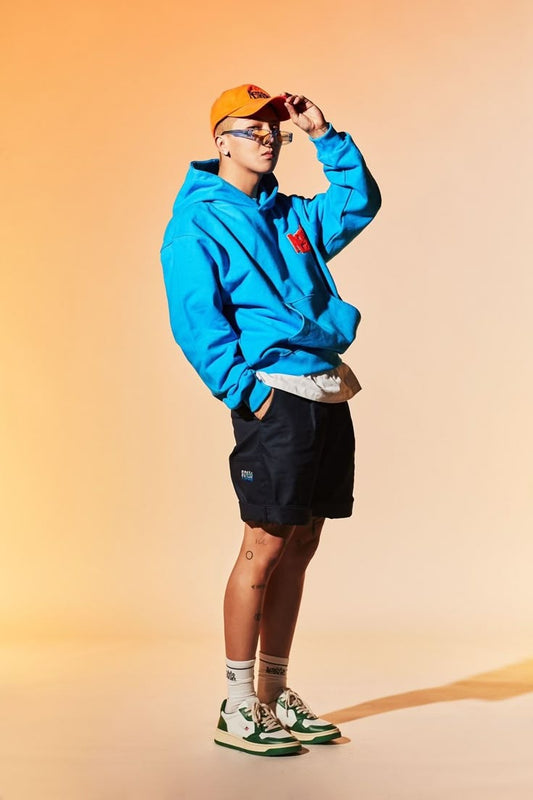 T01 Blue Hoodie - Gradient BG