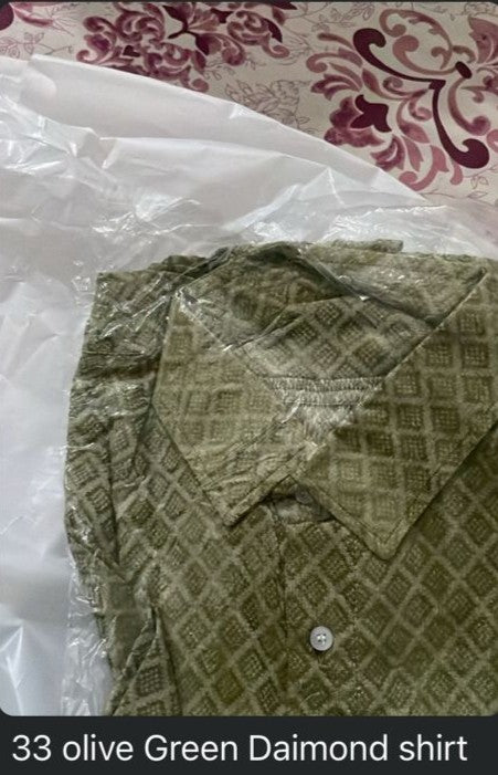 33 Olive green diamond shirt