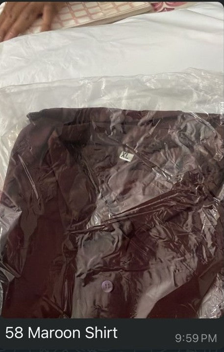 57 Maroon Solid Shirt F.S