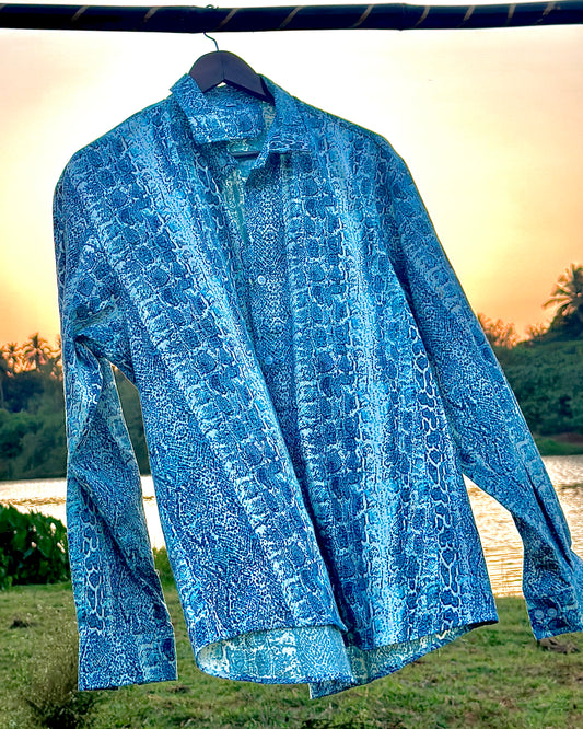 59 Blue Snake Print F.S