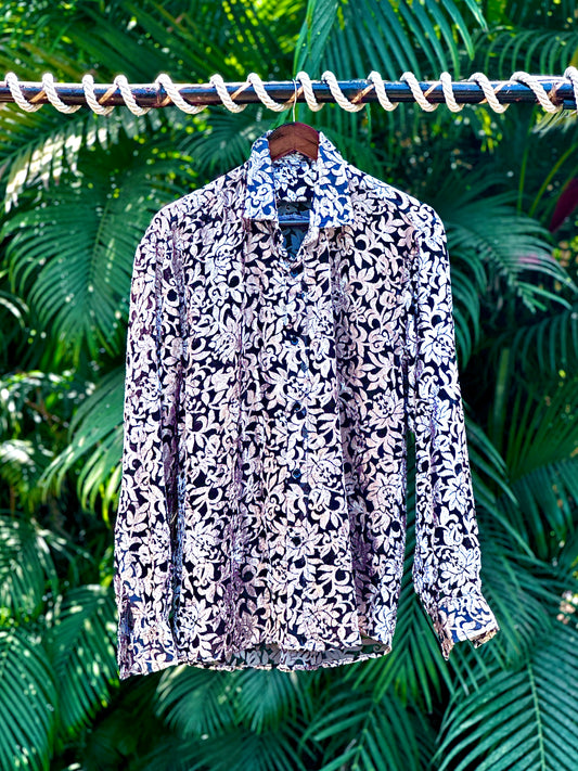 54 Velvet Flower Net Shirt