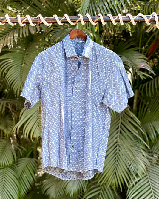 32 Khadi Cotton Blue Diamond