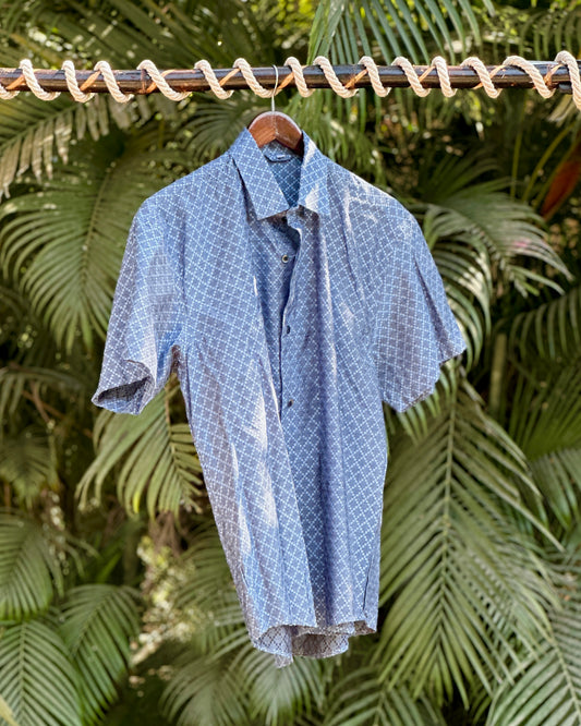 32 Khadi Cotton Blue Diamond