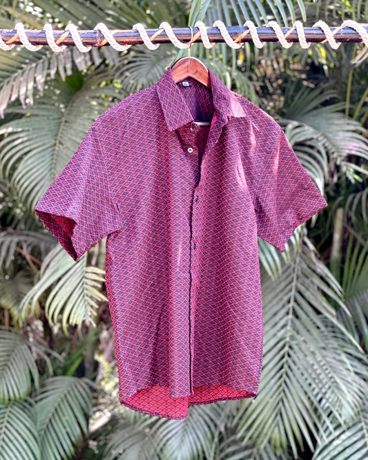 31 Khadi Cotton Black & Red Diamond