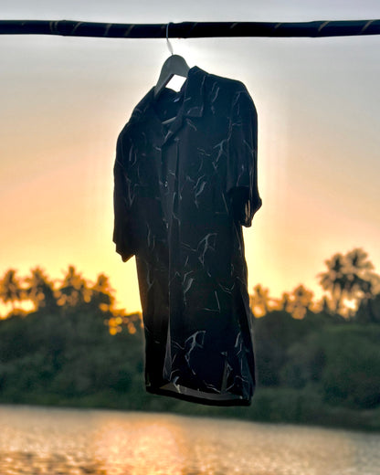 Rayon Black Marbel Print