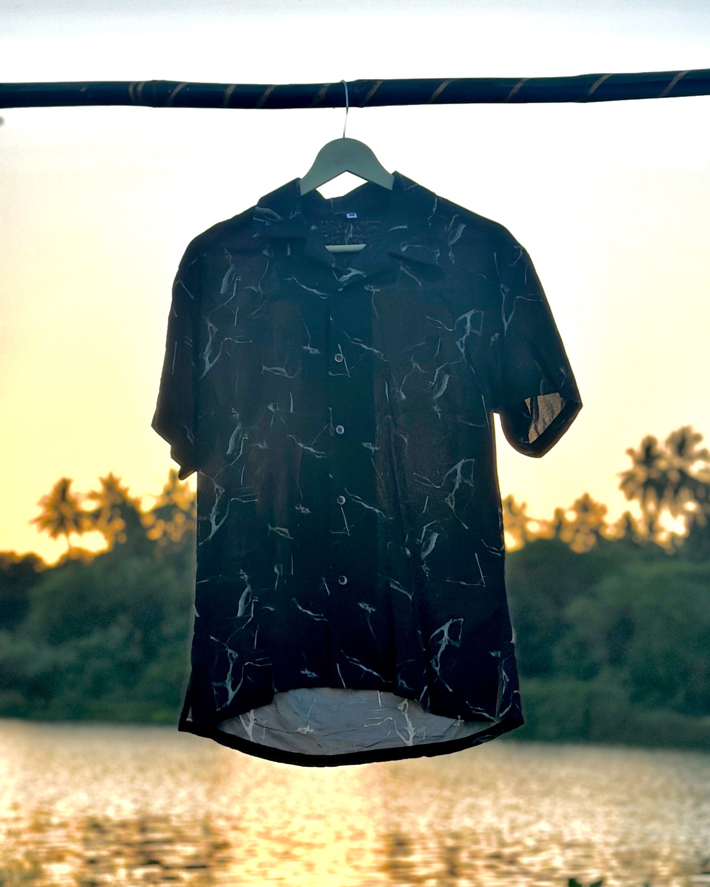Rayon Black Marbel Print
