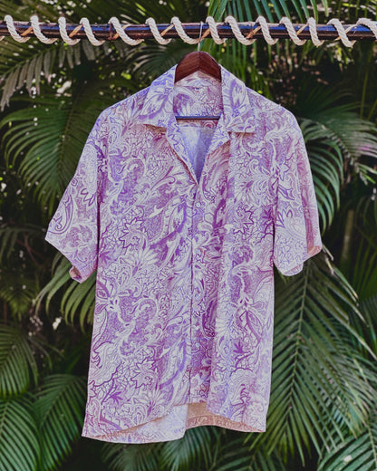 38 white shirt with purple indian print