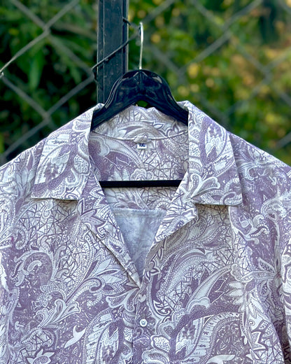 38 white shirt with purple indian print