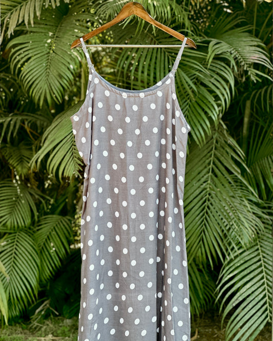 46 Rayon Grey Polka Dot