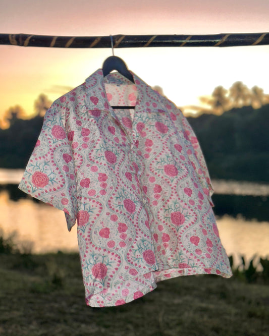 Cotton Off White Flower Print