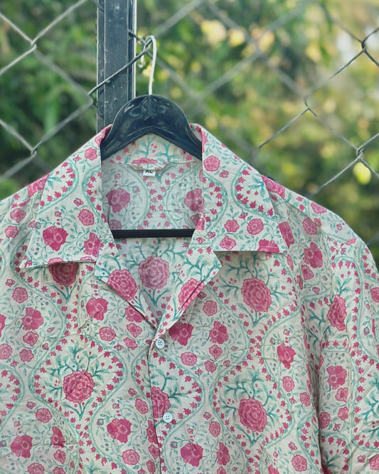 Cotton Off White Flower Print