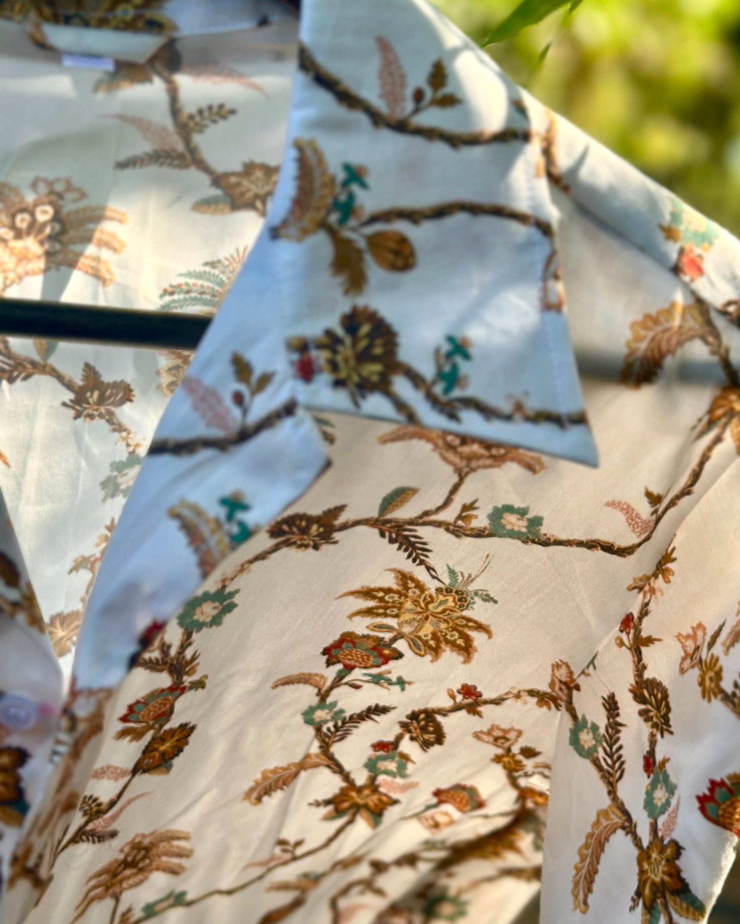 Cotton White with Floral Print