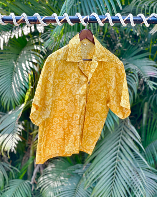 Rayon Ocer Yellow with Floral Print