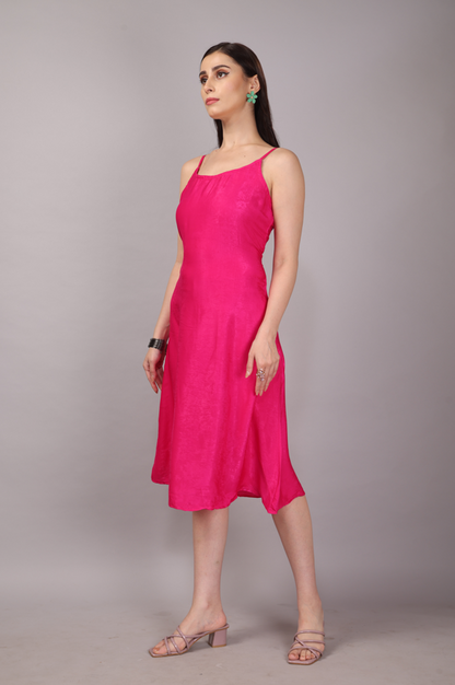 44 Satin Pink Slip Dress