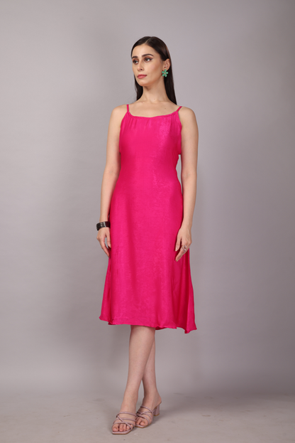 44 Satin Pink Slip Dress