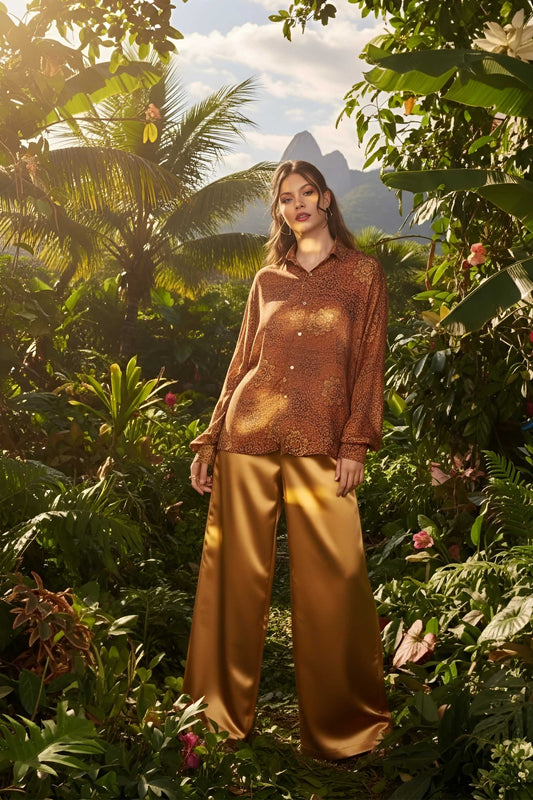 DTB1 A-23 O-52 Mosaic Sand Shirt | Women